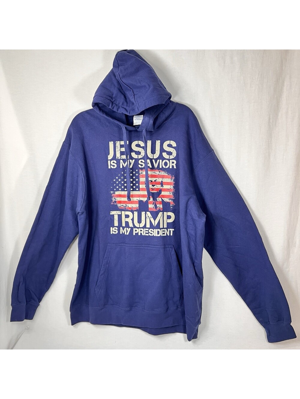 “Jesus Is My Savior, Trump Is My President” 2024 Unisex Hooded Sweatshirt Sz XL